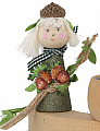 Autumn girl with acorns/acorn cap, glitter green, h 11 cm