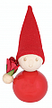 Mittlerer Aarikka Tonttu Gratulant rot, mit Rose, Höhe 11 cm