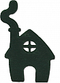 Sebastian design Haus mit rauchendem Schornstein dunkelgrün, H 9 cm, für Holzkränze