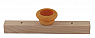 Sebastian design wooden slate with big  tealight holder orange