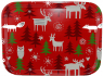 Bengt & Lotta Christmas forest small Swedish tray 20x27 cm red