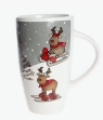 Det Gamle Apotek, 1 Danish mug Dressed up Reindeer, h 15,3 cm, grey white