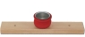 Sebastian design wooden slate natural with big  tealight holder red