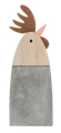 Baden collection cock of concrete/wood, H 15 cm, grey/wood