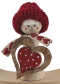 Valentinstag - boy with a wooden heart, a heart ribbon, h 8 cm