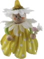 flower girl yellow with a blossom hat and dress, H 9,5 cm, candlering figure