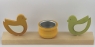 Sebastian design Steck-Leiste flach natur mit großem Teelichthalter gelb, 2 Stecklöcher für Figuren