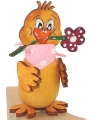 chick with a light pink bandana, H 9 cm