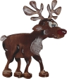 Moose dark brown on a plate, h 8 cm, hand painted