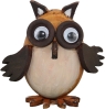 Wooden owl brown, for candlerings, H 6 cm, 6 mm wood plug