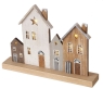 Decorative display Houses, winter row of houses with large white house, with LED lighting, H 23 cm