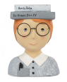 Baden collection Ladys head with glasses and books, h 25 cm, decorative head, bust