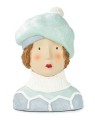 Baden collection Ladys head with cap light blue, H 25 cm