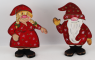 Santa Claus woman with stars and points, h 10 cm, red, hand painted
