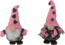 Mini pair of felt gnomes, pink/grey, H 11 cm, handmade