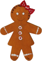 Gingerbread woman with a cherry on her head, H 8 cm, candlering figure, hand-painted (copy)