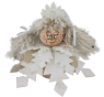 Ice princess / snowflake white with felt crown, for wooden wreaths, h 8 cm
