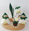 Holzfigur Schneeglöckchen Mädchen weiß/grün, H 8,5 cm