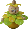 Bullet Flower child lime/yellow with felt flower hat and flower dress, candlering figure, H 7,5 cm
