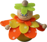 Bullet Flower child orange/yellow with felt flower hat and flower dress, candlering figure, H 7,5 cm