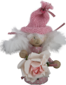Valentines Day - Gnom woman with rose, pink, H 10 cm