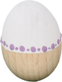 1 wooden Easter egg dark brown with white hearts for candlerings, h 6 cm (copy)