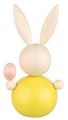 Pupujussi bunny decoration Munanmaalaaja eggpainter, yellow, H 16 cm