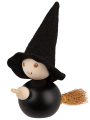 Aarikka Noita witch a broom black, h 10 cm