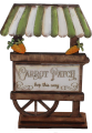 Wooden carrot cart / carrot stand , h 12 cm, hand painted, for wooden wreaths, Easter decoration