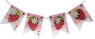 Wooden strawberry pennant chain with 4 small pennants, l 15 cm, hand-painted