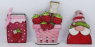 Wooden strawberry basket, H 14, W 9.5 cm, hand-painted
