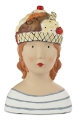 Baden collection Lady head Sugar 28 cm, white/brown, plaster bust, decorative display