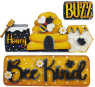 Honey bees set addon for truck and wooden board, hand painted
