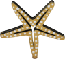Wooden starfish beige with white dots, h 7 cm, for wooden wreaths