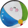 Wooden beach ball with a face, h 5 cm, for wooden wreaths