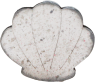 Small fans shell white/grey, h 3.5 cm, for wooden wreaths