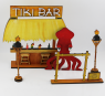Tiki bar with limbo pole, octopus, beach torches, H 14 cm, hand painted