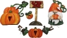 Addon Kürbiswichtel mit Kürbissen, Preisschild und Kürbiskette, orange/braun, handbemalt, h 10 cm