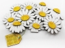 Addon motif daisies for the large wooden basket, 23x13 cm