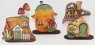 Kleines Pilzhaus mit Fliegenpilz, Blumenfenster, Haustür, dunkelrot, h 12 cm, handbemalt