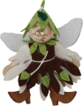 Autumn elf dark brown, white, H 10 cm, for wooden wreaths