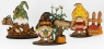 Herbst Wichtel mit Apfelkuchen, Apfelkorb, Zaun, handbemalt, H 9,5 cm, gelb, rot,orange, Kranzfigur