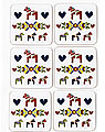 Swedish coasters Dala horse, 6 pieces, white
