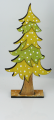 Wooden fir tree with snowflakes, light green/green, hand-painted, h 11.5 cm