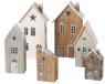 Decorative display Houses, Winter wooden house with roof, dark brown, h 25 cm (copy)