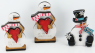 Wooden snowman with heart BE MY VALENTINE, hand-painted, h 10 cm