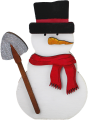Wooden snowman with snow shovel, hand-painted, h 11.5 cm