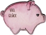 New Years Eve, New Year - lucky pig with writing Good Luck, h 4 cm, hand-painted, wreath figure