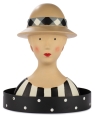 Baden collection Lady Hanna with tray 28 cm, black and white, plaster bust, decorative stand