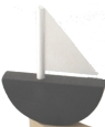 Sebastian big boat, dark grey, h 9,5 cm